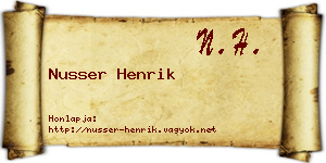 Nusser Henrik névjegykártya